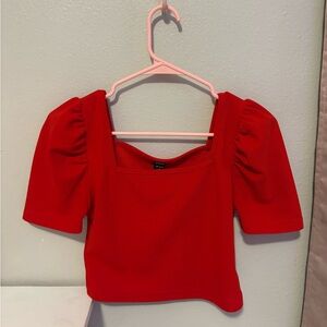 Red Puff Sleeve Top